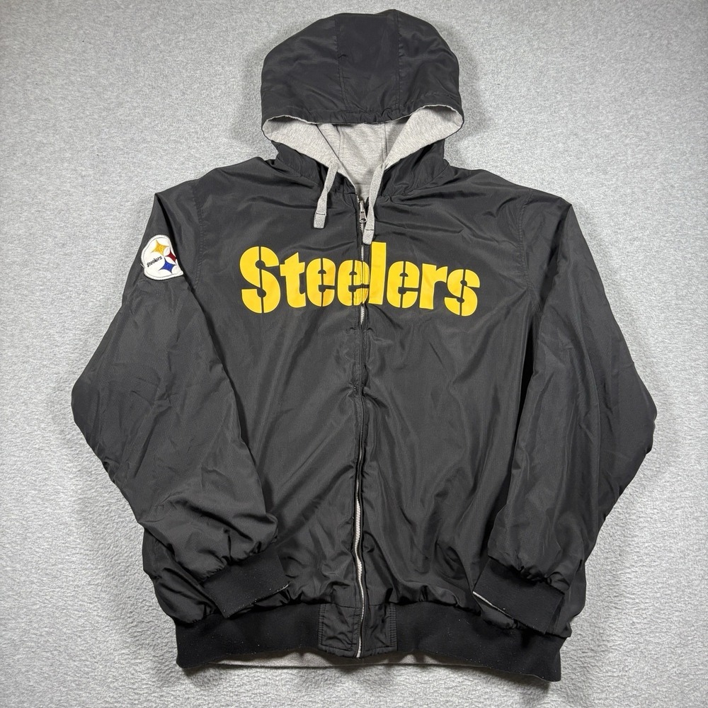 NFL Team Apparel Pittsburgh Steelers Jacket 3XL Reversible Fleece Windbreaker